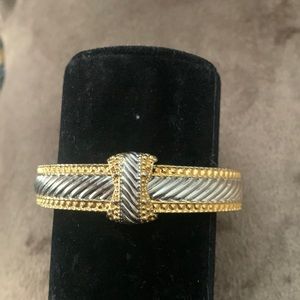 Silver and gold bangle bracelet
